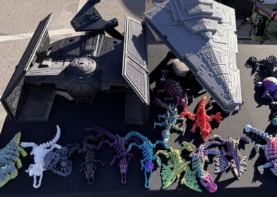 LEGO Millennium Falcon from Star Wars with colorful alien figures.